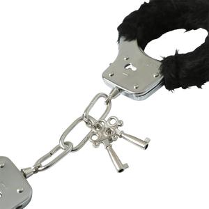 Sex & Mischief Furry Handcuffs Black - MC - SS10066