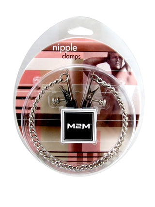 (wd) Nipple Clamps Alligator W/CHAIN Chrome - MC-PHSM2M1000C