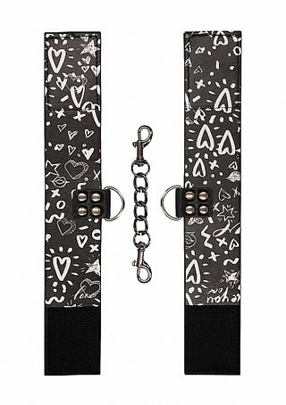 Love Street Art Fashion Printed Ankle Cuffs Black -  MC-SHTOU329BLK